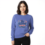 Unisex garment-dyed sweatshirt in vintage-washed colors, soft fleece, relaxed fit, perfect for everyday wear.
