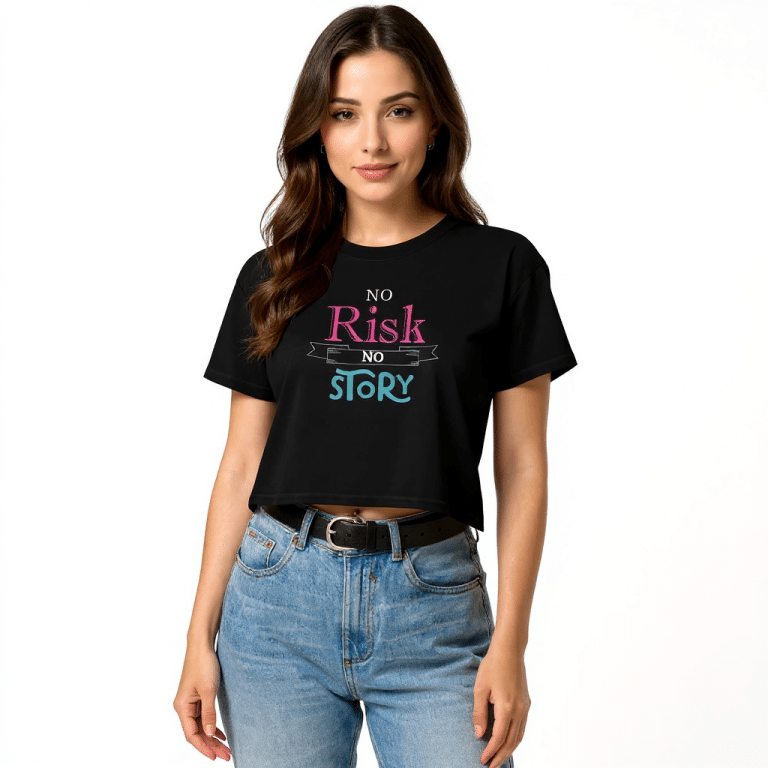 Women's crop top in soft 100% combed cotton, relaxed fit, cropped length, ribbed crew neck, perfect for spring/summer.