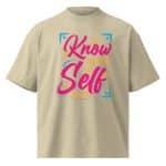 Unisex organic oversized high neck t-shirt - Know Worth Self Worth - Image 22