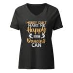 Women’s relaxed v-neck t-shirt - Money can't Make Me Happy - Image 11