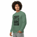 Garment-dyed heavyweight long-sleeve shirt - Fight Hard Earn Respect - Image 3