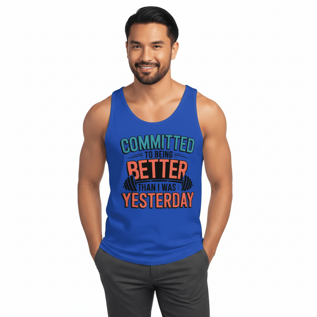 Men's tank top in black, made from 100% cotton, soft, classic style, perfect for casual wear or workouts.