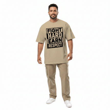 Oversized faded t-shirt in soft taupe, 100% cotton, boxy fit, perfect for layering and modern casual outfits.