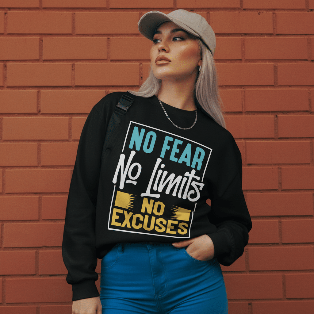 Premium heavyweight long sleeve shirt - No Fear No Limits - Image 3