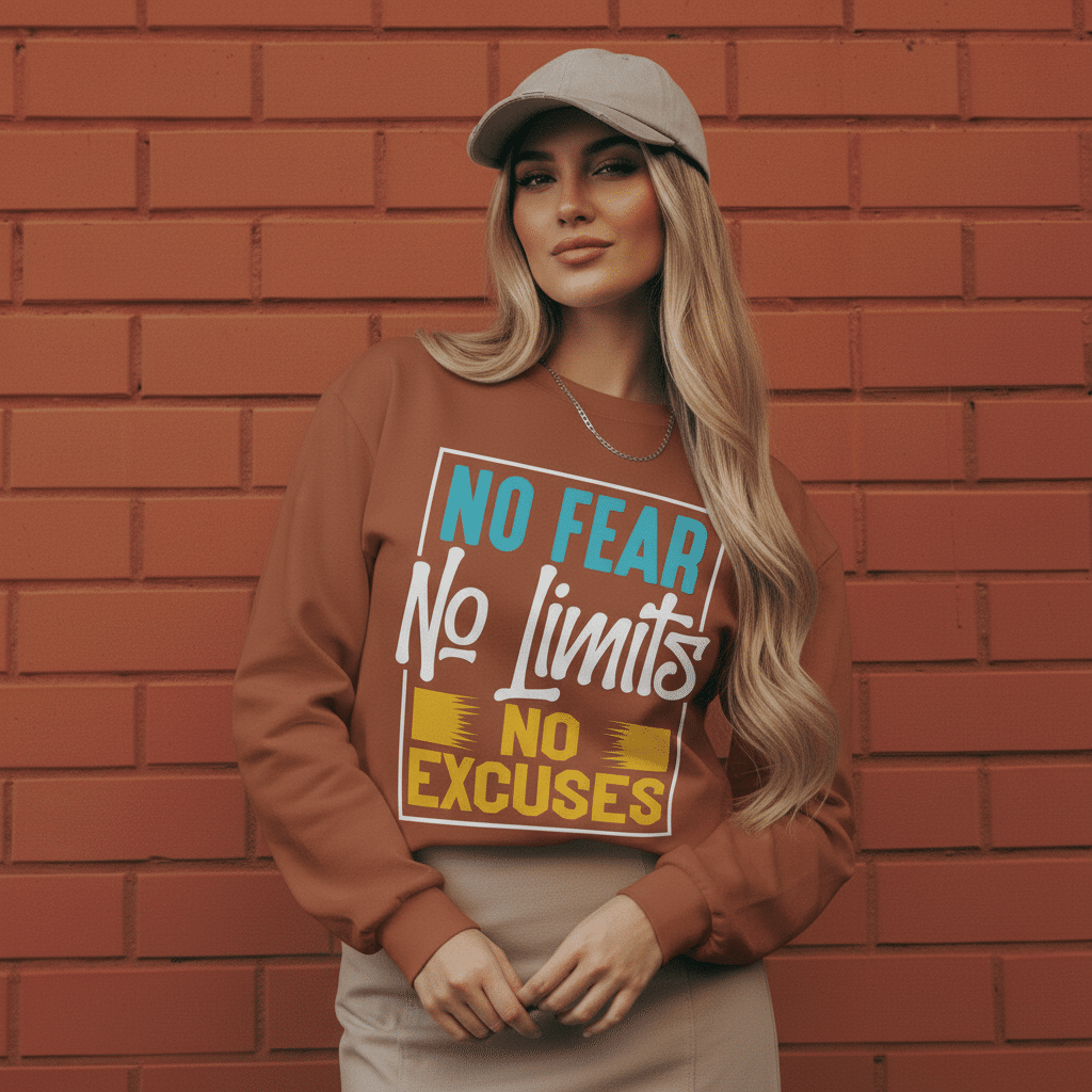 Premium heavyweight long sleeve shirt - No Fear No Limits - Image 2