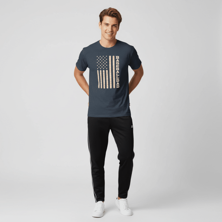 Unisex fitted t-shirt in baseball dad style, lightweight cotton-poly blend, modern clean design, soft comfort, vibrant color.