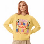 Unisex garment-dyed fleece crewneck sweatshirt in soft cotton, vintage style with "Make Kindness Your Mission" print, relaxed fit.