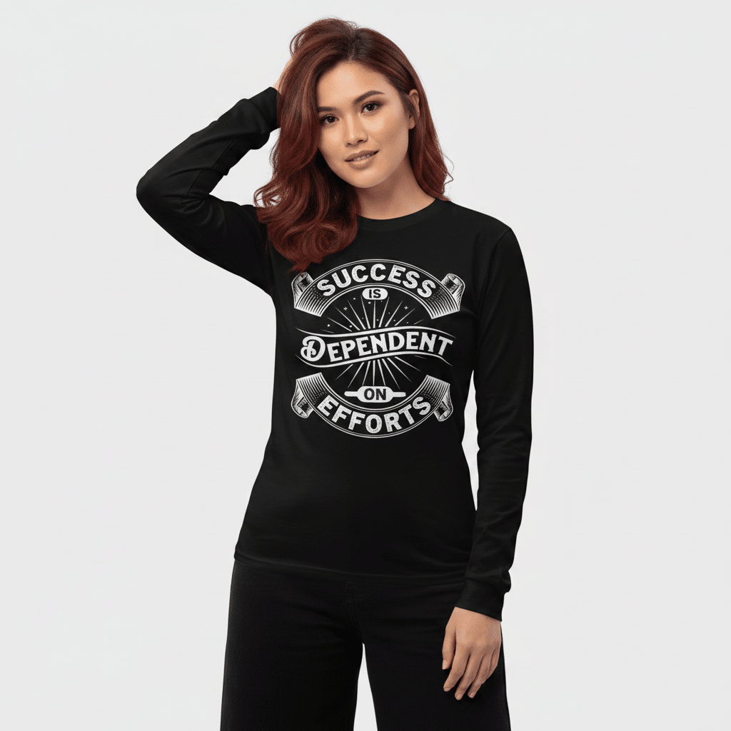 Men’s Long Sleeve Shirt - Success Is Dependent On Efforts - Image 3