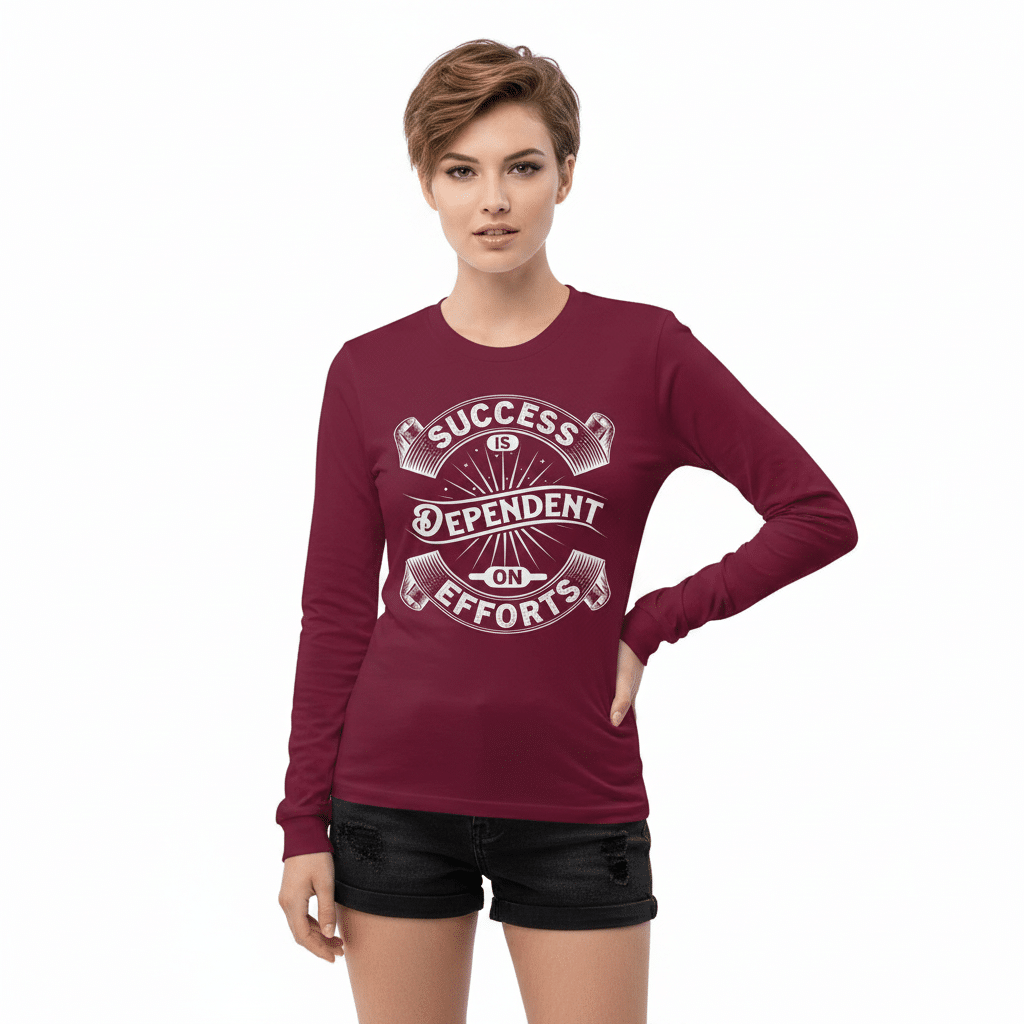 Men’s Long Sleeve Shirt - Success Is Dependent On Efforts - Image 2