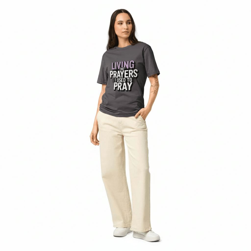 Unisex Garment Dyed Creator 2.0 Vintage T-Shirt | Stanley/Stella SATU041 - Living The Prayers I Used To Pray - Image 1