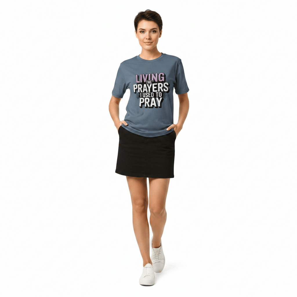 Unisex Garment Dyed Creator 2.0 Vintage T-Shirt | Stanley/Stella SATU041 - Living The Prayers I Used To Pray - Image 2