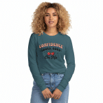 Unisex long sleeve tee in black, featuring "Confidence looks good on me" slogan, crafted from soft, breathable cotton.