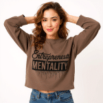 Unisex garment-dyed fleece crewneck sweatshirt -Entrepreneur Mentality - Image 3
