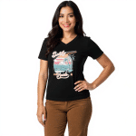 Women’s relaxed v-neck t-shirt - Salty Beach
