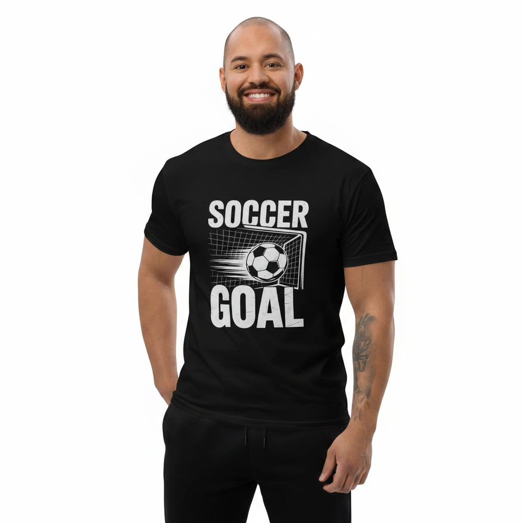 Short_Sleeve_T-shirt_-_Soccer_Goal_realmodel_20260617_140246 Short Sleeve T-shirt - Soccer Goal - Image 1