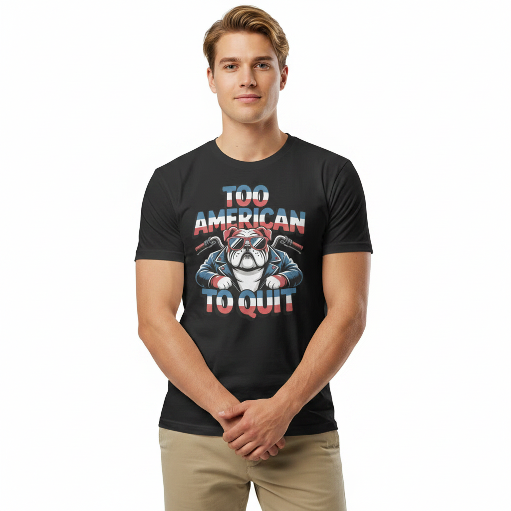Unisex Fitted T-Shirt - Next Level 6210 - Too American To Quit - Image 3