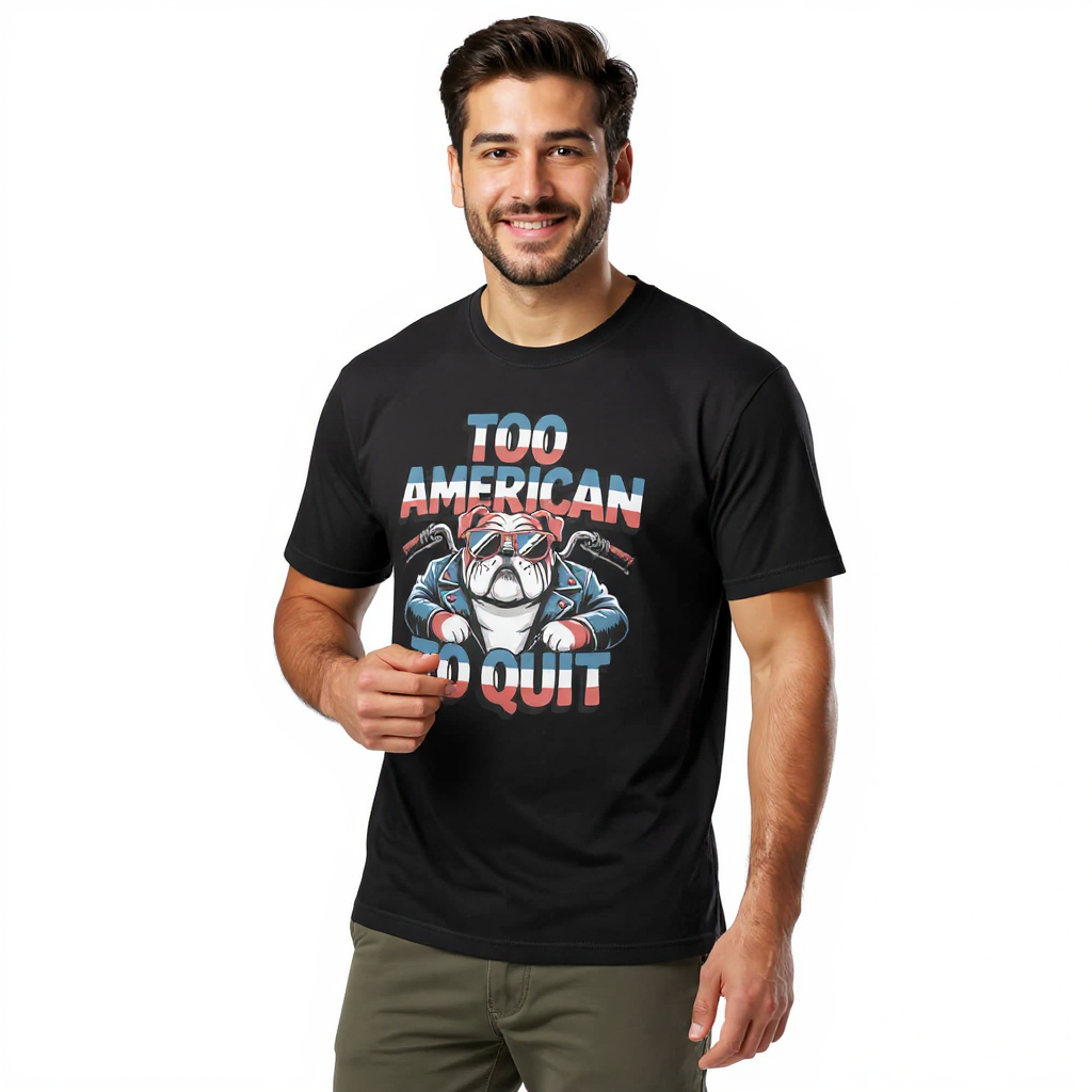 Unisex Fitted T-Shirt - Next Level 6210 - Too American To Quit - Image 2