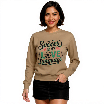 Unisex Premium Sweatshirt Soccer Is My Love Language, classic crew neck, soft fleece, 100% cotton face, streetwear style