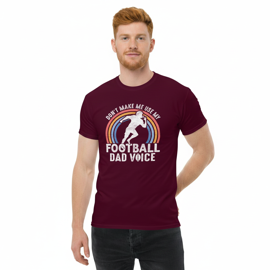 Unisex classic tee - Don't Make Me Use My Football Dad Voice - Image 4