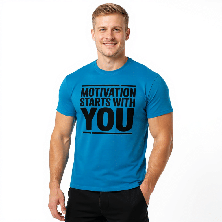 Unisex classic tee 'Motivation Starts With You' in multiple colors. 100% cotton, soft, durable. Timeless style.