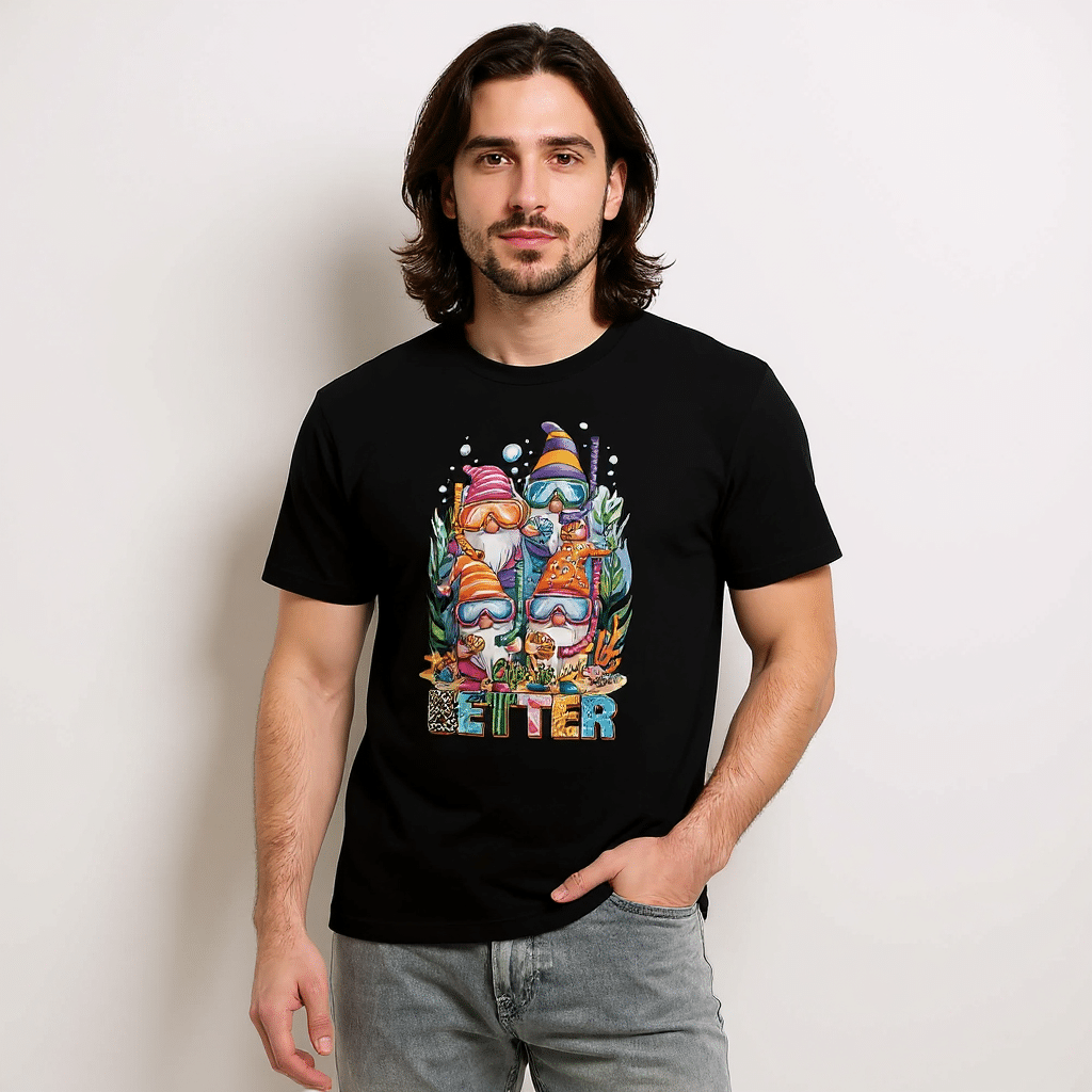 Unisex_premium_t-shirt_-_Life_Is_Better_Gnomes_realmodel_20260608_134051 Unisex premium t-shirt - Life Is Better Gnomes - Image 1