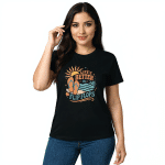 Women's semi-fitted softstyle t-shirt with "Life Is Better In Flip Flops" design, ring-spun cotton, available in multiple colors.