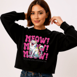 Women’s relaxed hoodie -Meow - Image 3