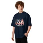 Unisex organic oversized high neck t-shirt - USA - Image 18