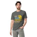 Unisex premium t-shirt -  Eat Sleep Football Repeat - Image 5
