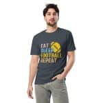 Unisex premium t-shirt -  Eat Sleep Football Repeat - Image 4