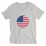Unisex Short Sleeve V-Neck T-Shirt - United State Flag Icon - Image 13