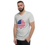 Unisex Short Sleeve V-Neck T-Shirt - United State Flag Icon - Image 8