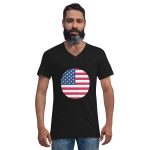 Unisex Short Sleeve V-Neck T-Shirt - United State Flag Icon - Image 15