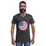 Unisex Short Sleeve V-Neck T-Shirt - United State Flag Icon - Image 6