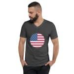 Unisex Short Sleeve V-Neck T-Shirt - United State Flag Icon - Image 7