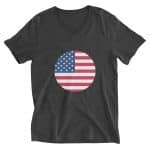Unisex Short Sleeve V-Neck T-Shirt - United State Flag Icon - Image 12