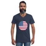 Unisex Short Sleeve V-Neck T-Shirt - United State Flag Icon - Image 4