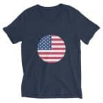 Unisex Short Sleeve V-Neck T-Shirt - United State Flag Icon - Image 11