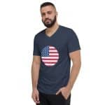 Unisex Short Sleeve V-Neck T-Shirt - United State Flag Icon - Image 5