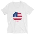 Unisex Short Sleeve V-Neck T-Shirt - United State Flag Icon - Image 14