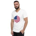 Unisex Short Sleeve V-Neck T-Shirt - United State Flag Icon - Image 9