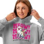 Women’s relaxed hoodie -Meow - Image 5