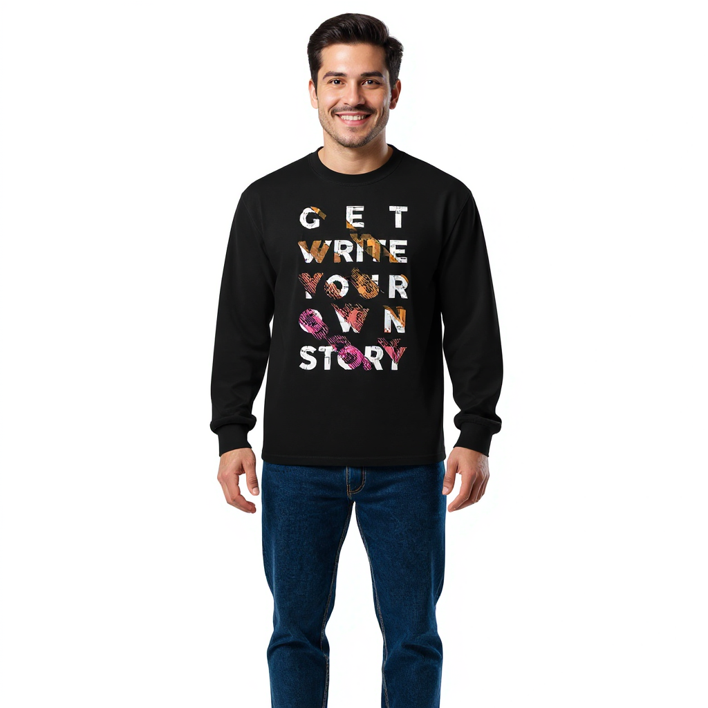 Premium heavyweight long sleeve shirt - Get Write Your Own Story - Image 3