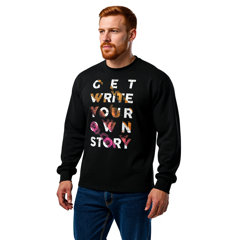 Premium heavyweight long sleeve shirt - Get Write Your Own Story - Image 2