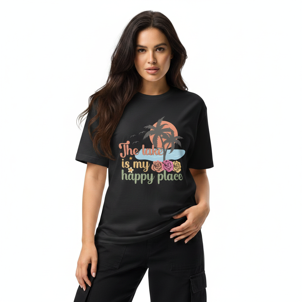 Unisex Fitted T-Shirt - Next Level 6210 - The Lake Is My Happy Place - Image 2