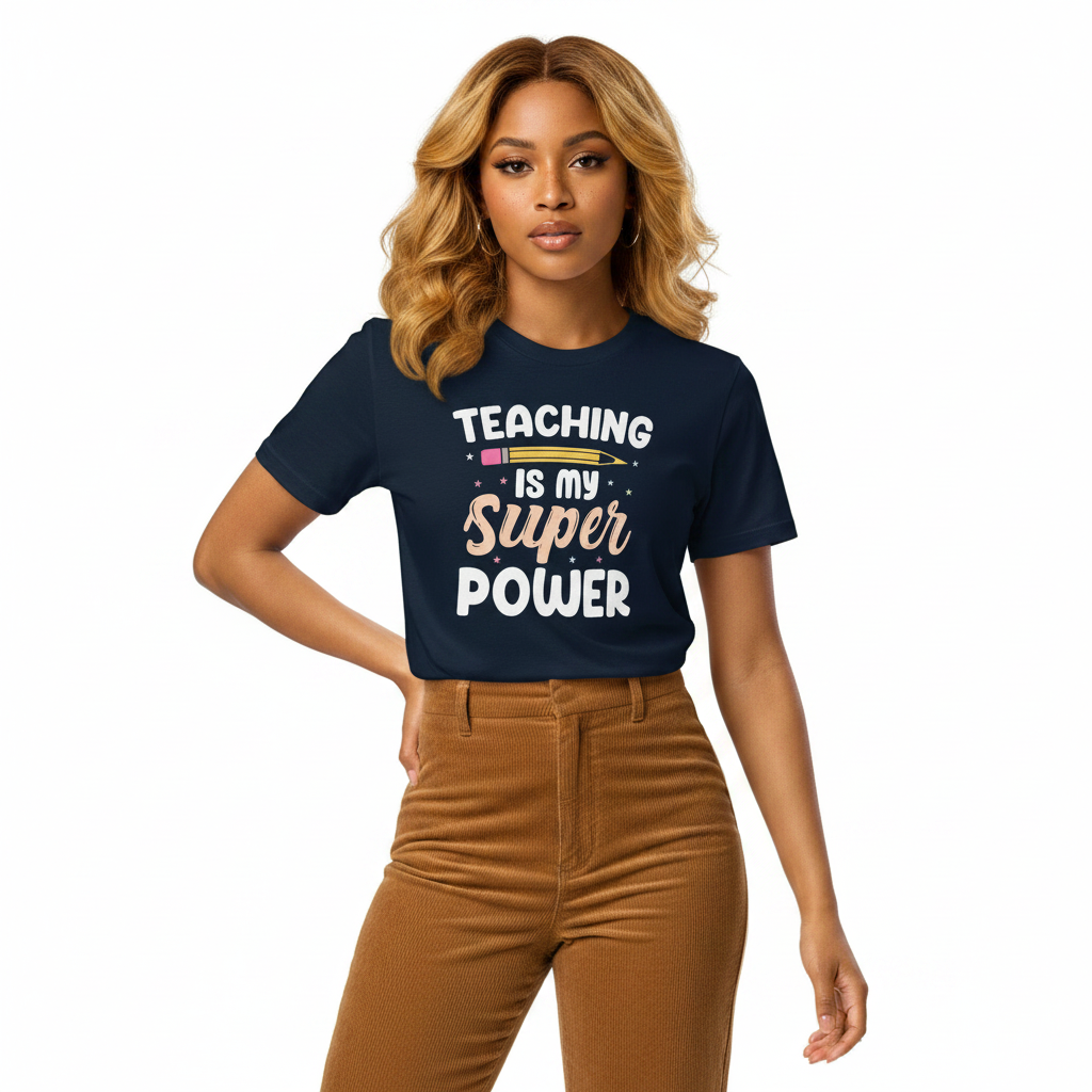 Unisex organic mid-light t-shirt - Teaching Is My Super Power - Image 3
