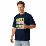 Unisex organic oversized high neck t-shirt - Trust In The Lord-shirt - Image 2