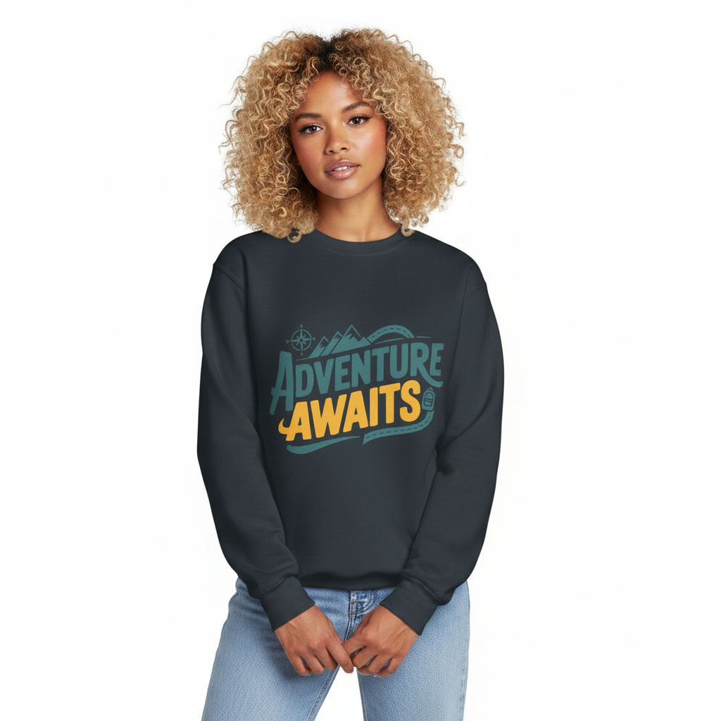 Unisex premium crew neck sweatshirt - Adventure Awaits - Image 4
