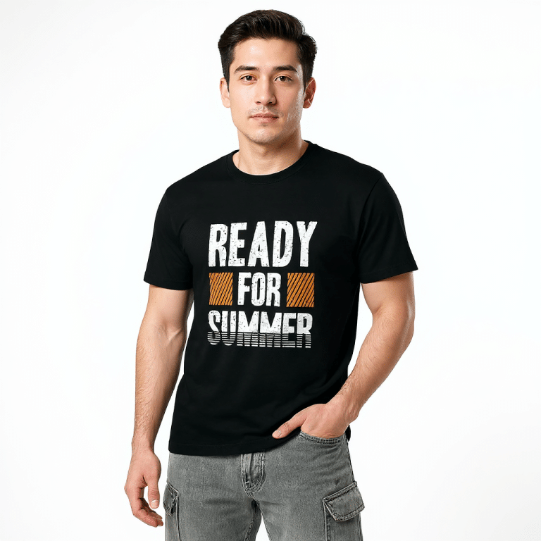 Unisex premium cotton crew neck tee in regular fit, pre-shrunk for lasting comfort.