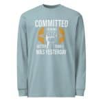 Men's heavyweight long sleeve t-shirt - Committed to being better - Image 16